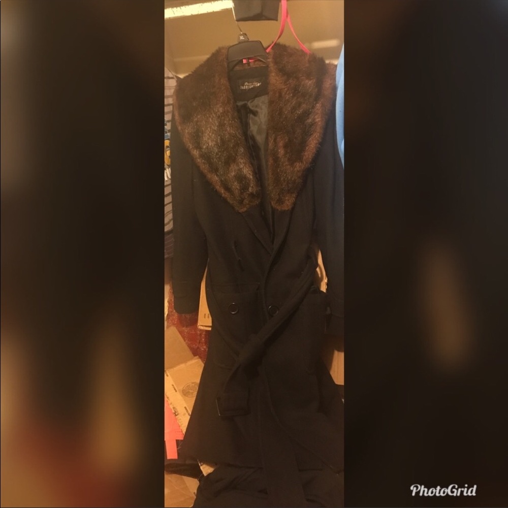Fur pea coat